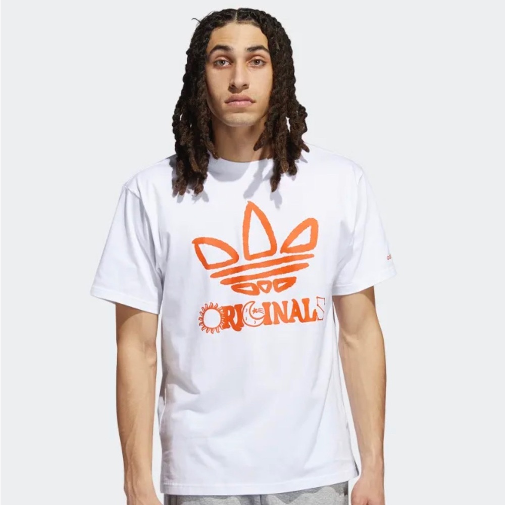 Adidas Originals Trefo Graffiti Logo Print T-Shirt Size Large